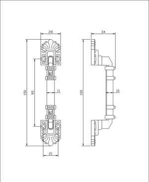 Tay nắm cửa Vickini 42405.150 AC