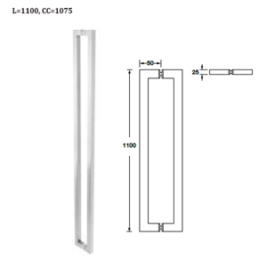 Tay nắm kéo 1100mm Inox 316 Hafele 903.02.030