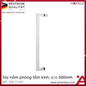 Tay nắm kéo phòng tắm kính CC-500mm inox bóng Hafele 903.11.561
