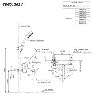 Tay sen tắm Toto TBW01008A