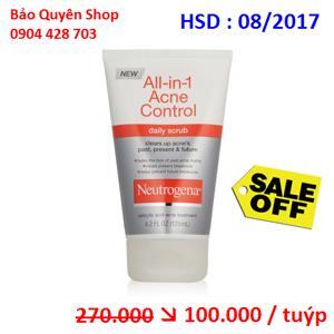 Sữa Rửa Mặt Trị Mụn Neutrogena Siêu Tốc All-in-1 Acne Control Daily Scrub