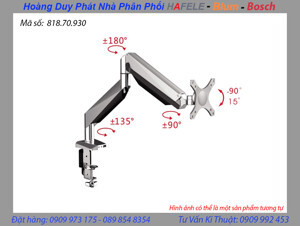 Tay treo màn hình màu bạc Hafele 818.70.930