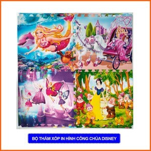 Thảm xốp 4 miếng cho bé nằm chơi Disney 120x120 cm