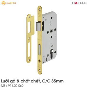 Thân khóa lưỡi gà chốt chết màu đồng bóng PVD Hafele 911.02.069