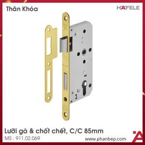 Thân khóa lưỡi gà chốt chết màu đồng bóng PVD Hafele 911.02.069