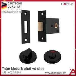 Thân khóa và chốt vệ sinh đen mờ Hafele 902.54.291