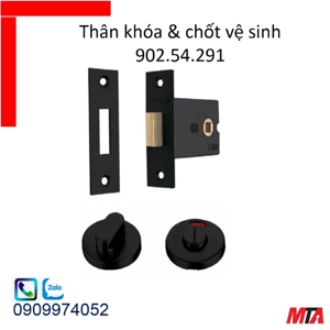Thân khóa và chốt vệ sinh đen mờ Hafele 902.54.291