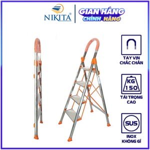 Thang ghế inox 4 bậc Nikita NKT-IN04 0.9m