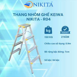 Thang nhôm chữ A 4 bậc Nikita R04