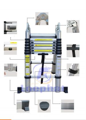 Thang nhôm đôi chữ AI Nikita AI38