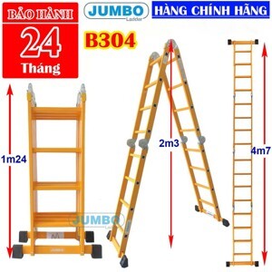 Thang nhôm gấp 4 đoạn Jumbo B304 - 4.7m