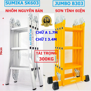 Thang nhôm gấp 4 đoạn Jumbo B303 - 3.6m