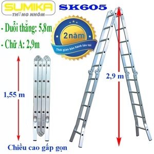 Thang nhôm gấp 4 đoạn Sumika SK-605