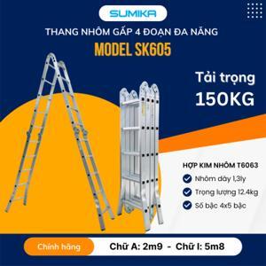 Thang nhôm gấp 4 đoạn Sumika SK-605