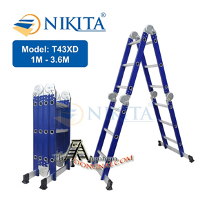 Thang nhôm gấp 4 khúc Nikita T43XD