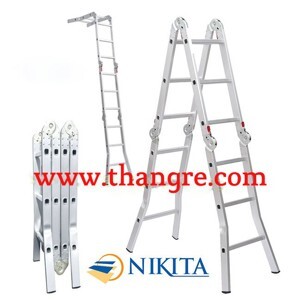 Thang nhôm gấp 6 đoạn 5m8 Nikita GA58