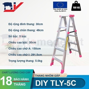 Thang nhôm gấp chữ A DIY TLY-5C, 1.5m