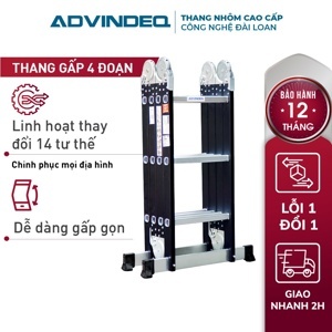Thang nhôm gấp đa năng 4 đoạn Advindeq ADM103