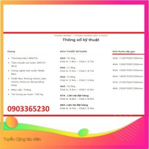 Thang nhôm gấp đa năng Nikita TGA58