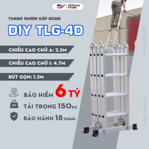 Thang nhôm gấp đoạn DIY TLG-4D