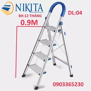 Thang nhôm ghế 4 bậc Nikita NKT-DL04