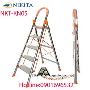 Thang nhôm ghế tay vịn Inox Nikita KN-05