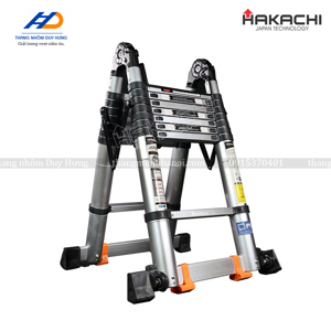 Thang nhôm rút chữ A Hakachi HM-24CP