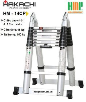 Thang nhôm rút chữ A Hakachi HM-14CP (4.4m)