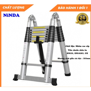 Thang nhôm rút chữ A Ninda ND-56AI - 5.6m