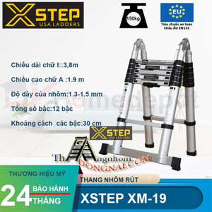 Thang nhôm rút chữ A Xstep XM-19