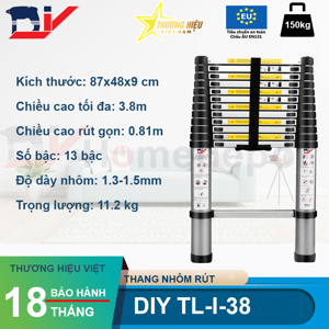 Thang nhôm rút đơn DIY TL-I-38