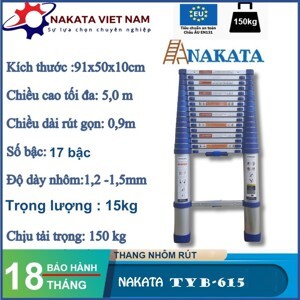 Thang nhôm rút đơn Nakata TYB-615