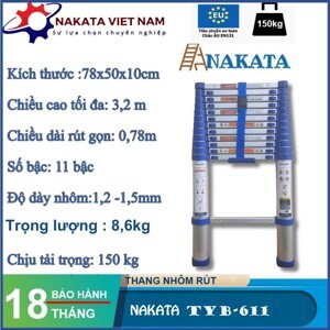 Thang nhôm rút đơn Nakata TYB-611