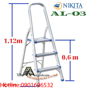 Thang nhôm tay vịn 3 bậc Nikita AL03