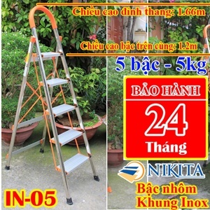 Thang tay vịn inox 5 bậc Nikita NKT-IN05