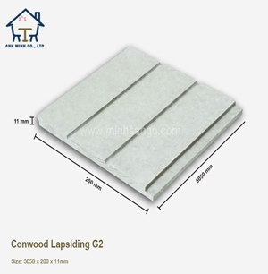 Thanh tấm ốp tường xi măng Conwood Lapsiding G2