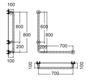 Thanh vịn chữ L bên phải Americanstandard HR-320570-01R