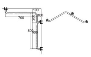 Thanh vịn góc bên phải Americanstandard HR-320370-01R