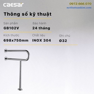 Thanh vịn Inox Caesar GB102V - Dành cho người khuyết tật