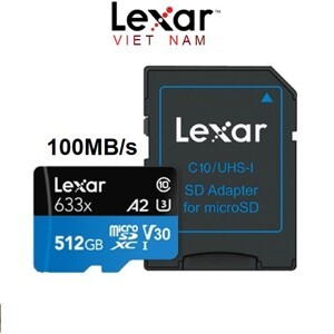 Thẻ nhớ 512GB MicroSDXC Lexar 633x 2018 A1 V30