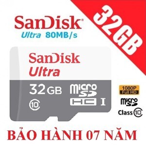 Thẻ nhớ Micro SD 32GB Sandisk ultra class 10 48MB/s