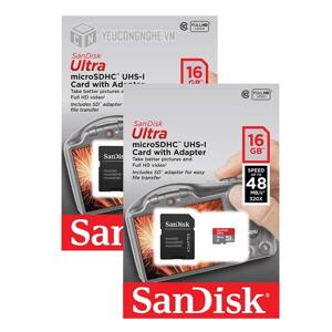 Thẻ nhớ Micro SD Sandisk Ultra - 16GB, 48MB/s