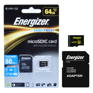 Thẻ nhớ Micro SDXC 64GB Energizer HT C10 U1 80Mb/s - FMDAAH064A