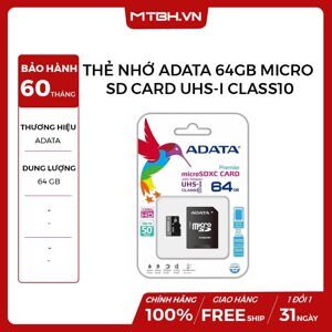 Thẻ nhớ MicroSDXC ADATA 64GB Class 10 UHS-1 Premier