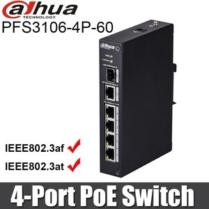 Thiết bị mạng Switch POE Dahua PFS3106-4P-60