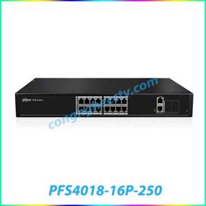 Thiết bị mạng Switch POE Dahua PFS4018-16P-250