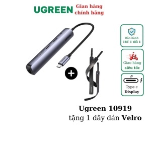 Thiết bị mở rộng USB Type-C to HDMI 4k@30Hz/ USB 3.0/ Lan Gigabit/ PD 100W Ugreen 10919