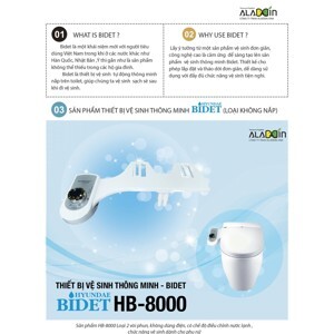 Thiết bị vệ sinh Hyun Dae Bidet HB-8000 25 x 46,5 cm