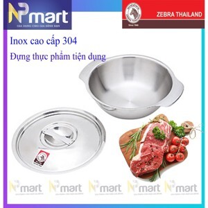 Thố inox có nắp quai Zebra 123020 20cm