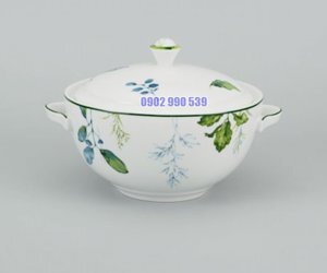 Thố + nắp 22cm Camellia – Lá Xanh